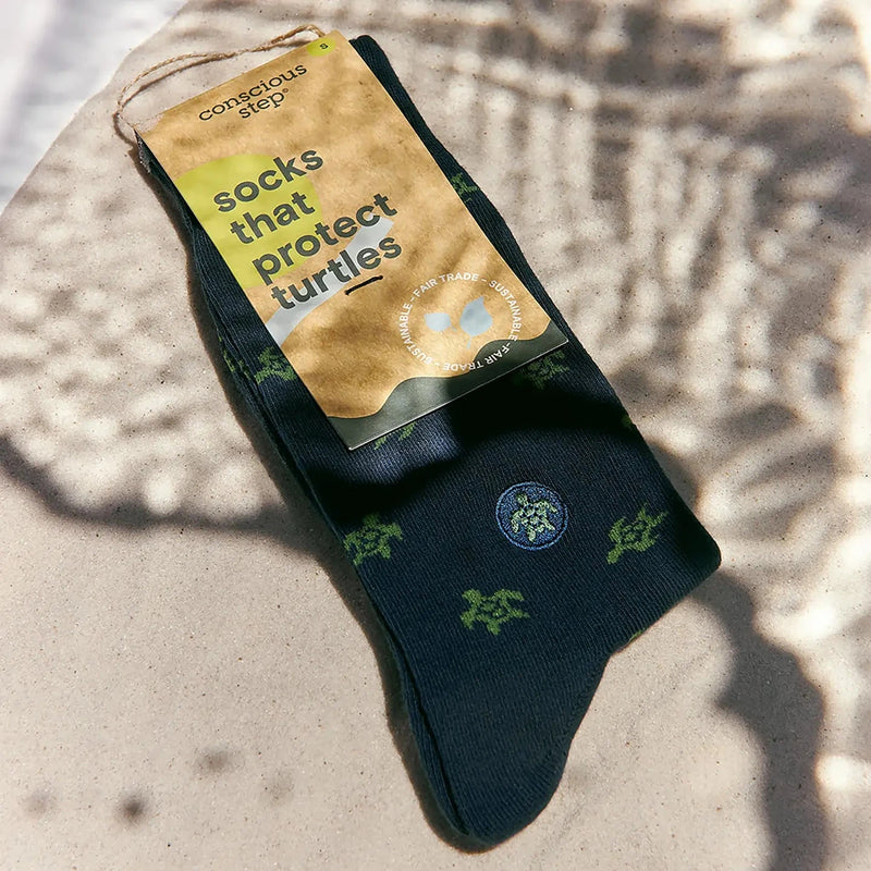 Adult Socks That Protect Turtles (Navy Turtles)
