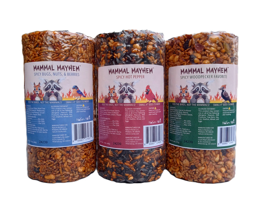 Mammal Mayhem Spicy Small Seed Cylinder Variety Pack - 3 pack