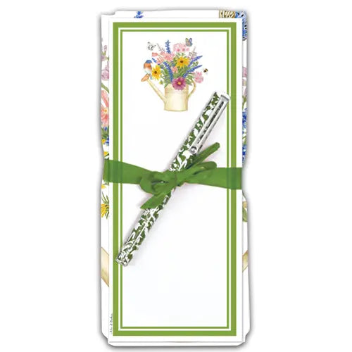 Watering Can Bluebird Bouquet Flour Sack Towel & Magnetic Note Pad Set