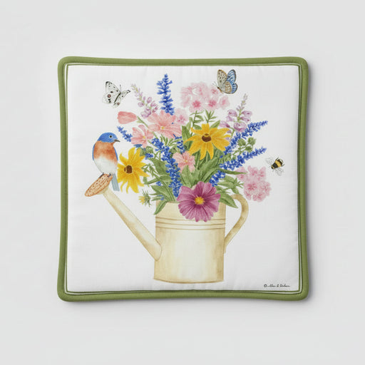 Spiced Hot Pad - Watering Can Bluebird Bouquet
