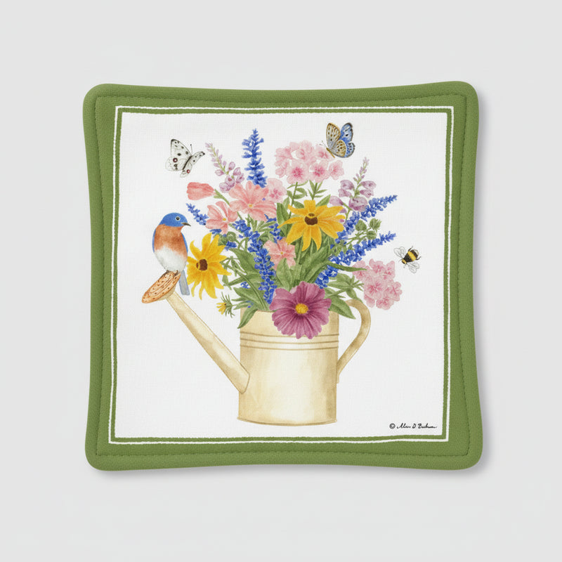 Spiced Mug Mat - Watering Can Bluebird Bouquet