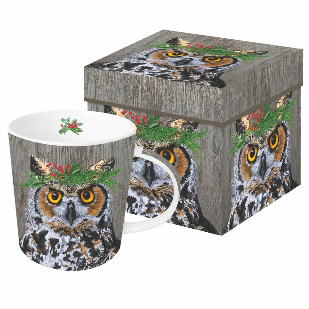 Mug in Gift Box - Winter Berry Owl - Thumbnail 2