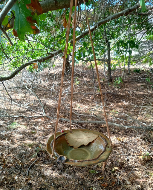 Hanging Bird Bath -Swamp White Oak Leaf Bowl