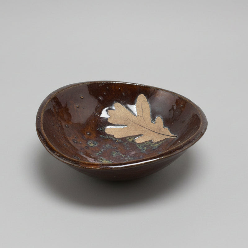 Square Embossed Stoneware Platter with Bowl - White Oak