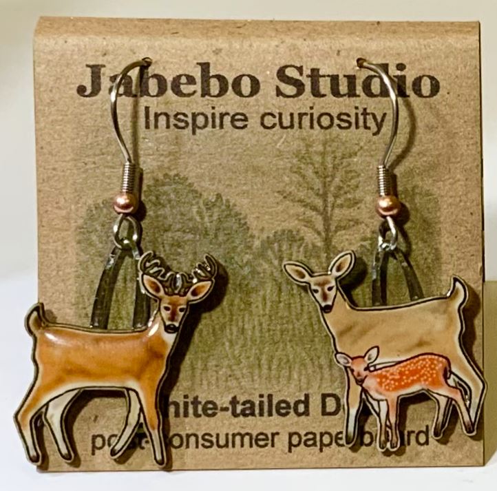White-tailed Deer Earrings with packaging