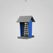 Whole Peanut Feeder - blue with grey roof and base