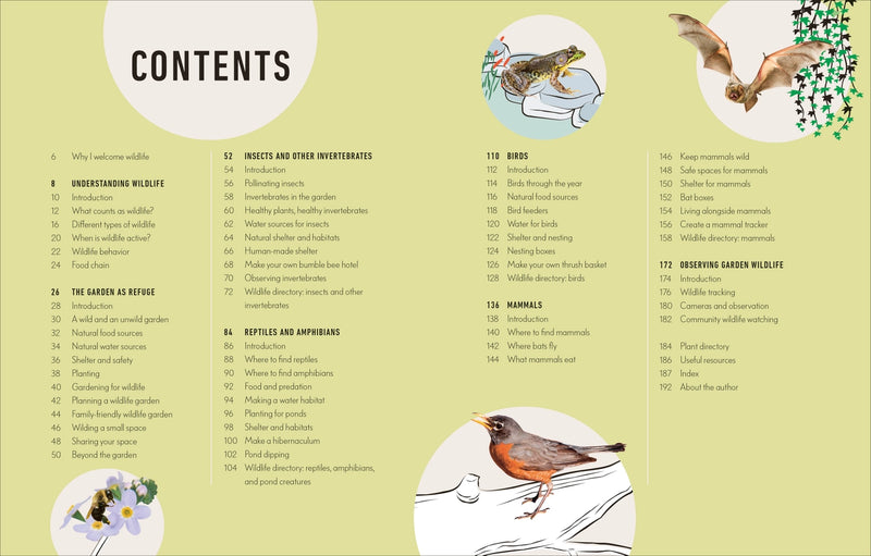 table of contents with nature pictures included