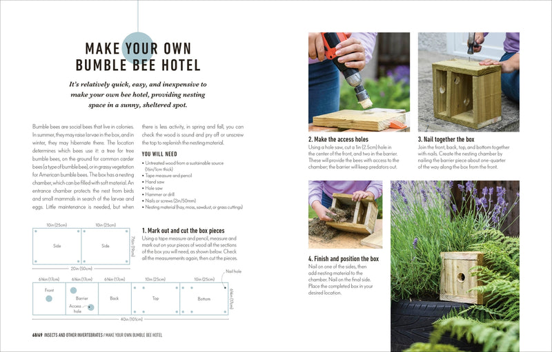 text and photos of how to make your own bumble bee hotel