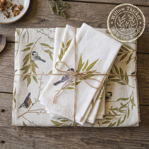 Willow Thicket Table Top Bundle - Table Runner and Set of 4 napkins