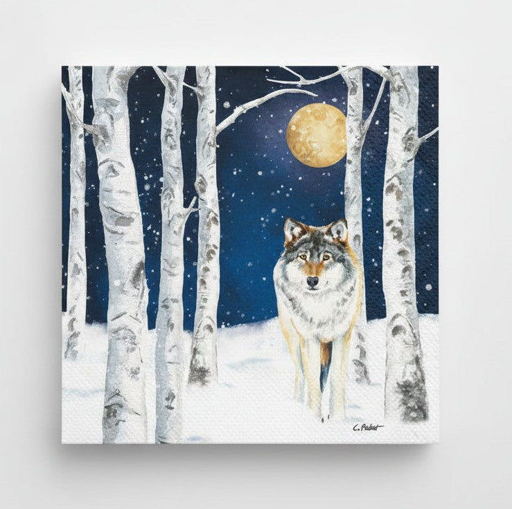 Winter Wolf Paper Napkins