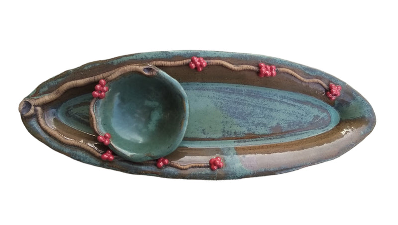 Stoneware Dessert Tray Set - Common Winterberry