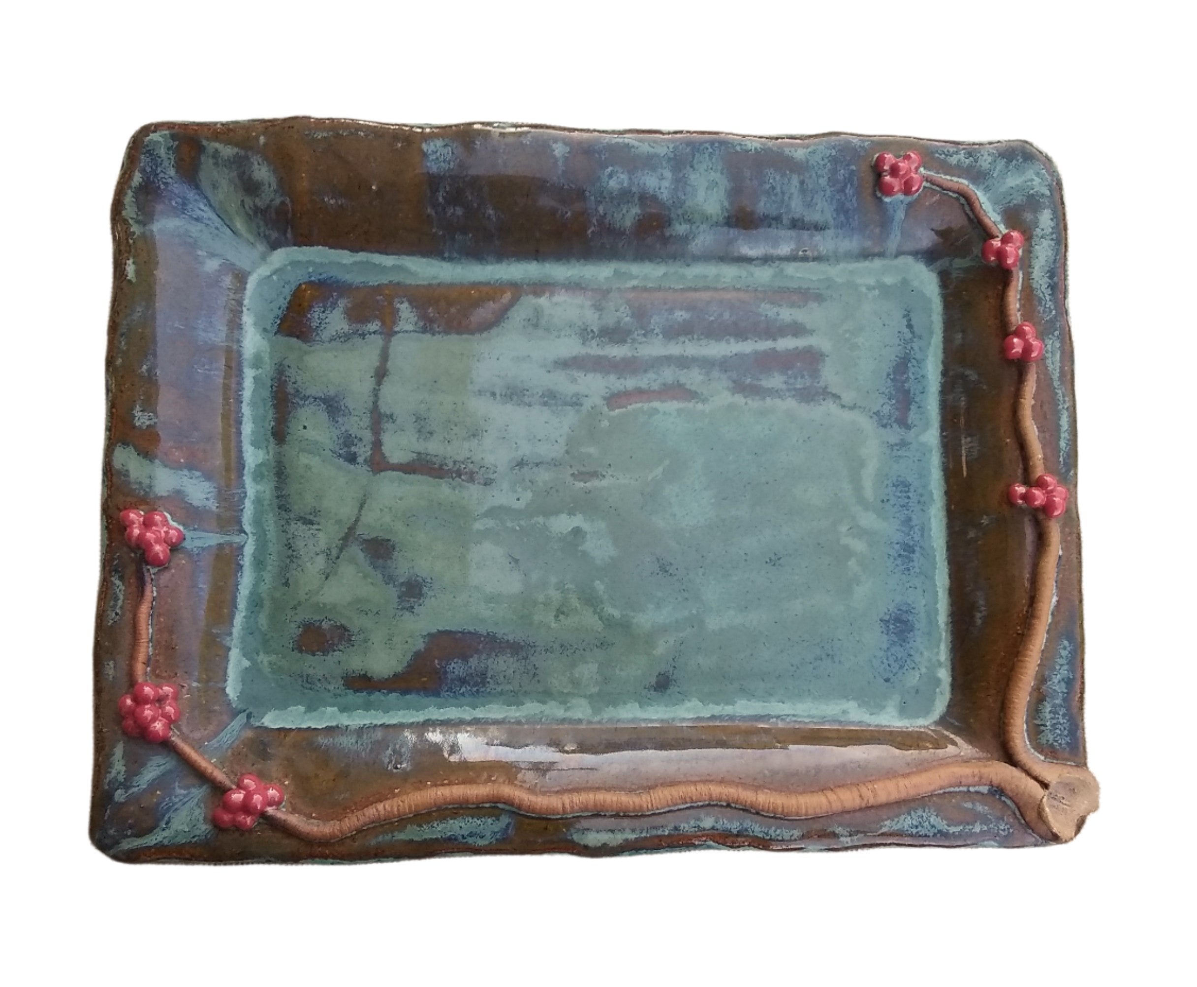 Rectangle Stoneware Platter with Bowl - Common Winterberry - Thumbnail 2