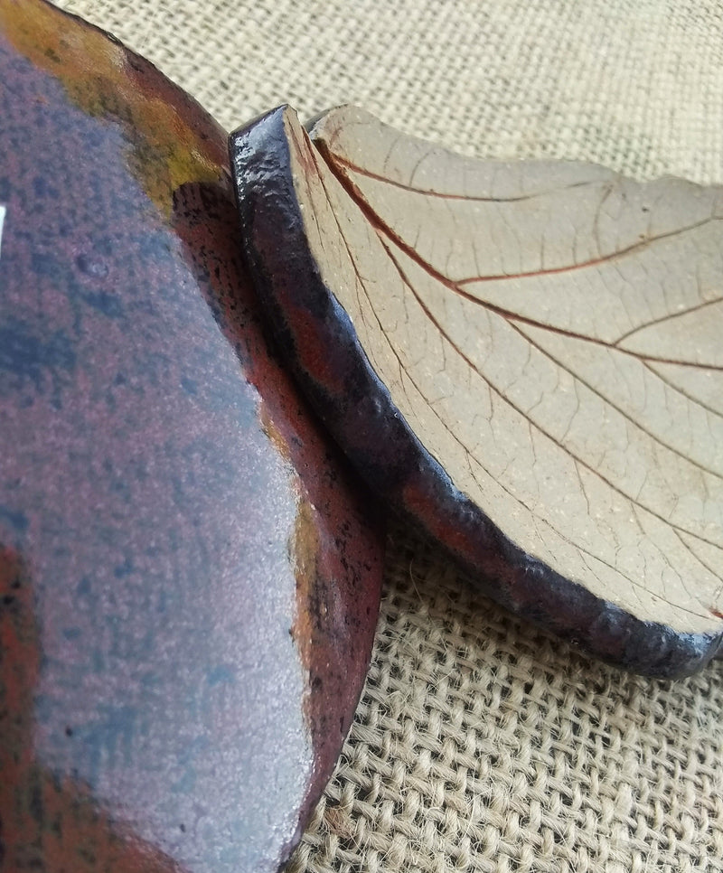 Stoneware Trinket Dish - Witch Hazel - glaze on the back