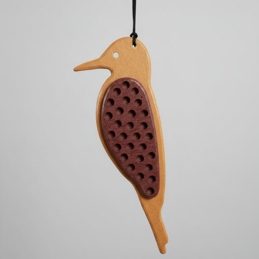 Mr. Woodpecker feeder - Tan with cherrywood wings