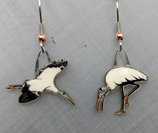 Wood Stork Earrings