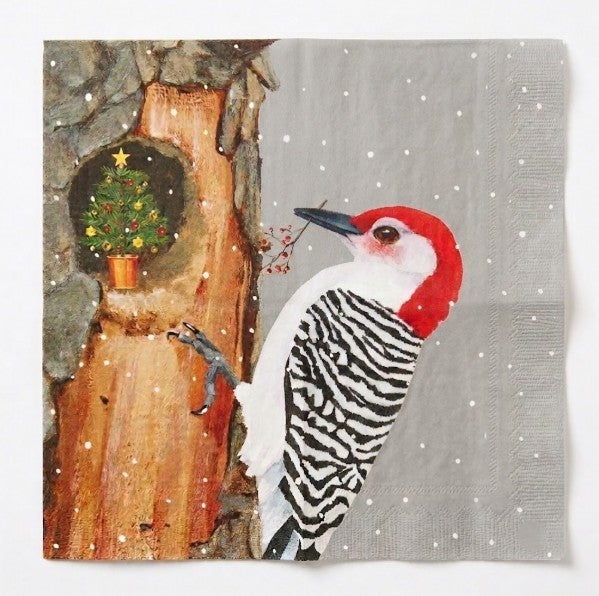 Woody's Holiday Lunch - Beverage Size Paper Napkins