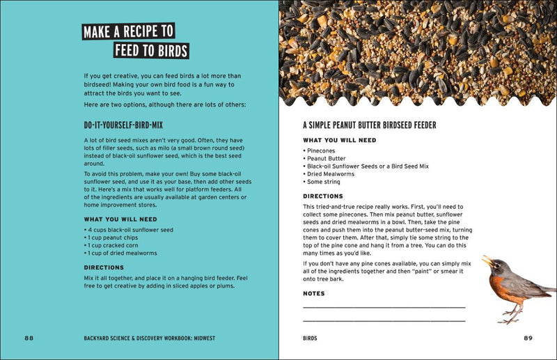Backyard Nature & Science Workbook Midwest sample pages
