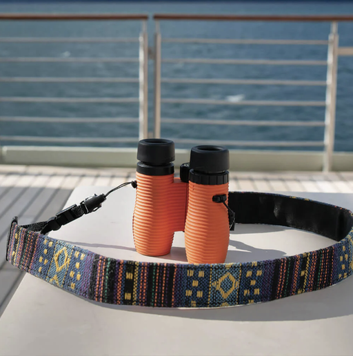 Woven Tapestry Strap on binoculars