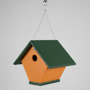 Wren or chickadee house in turf green and cedar