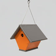 Wren or chickadee house in grey and orange