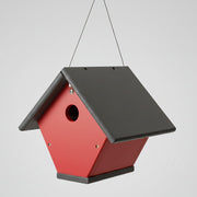 Wren or chickadee house in grey and red