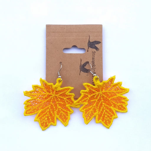 Maple Leaf Earrings - Orange maple leaves