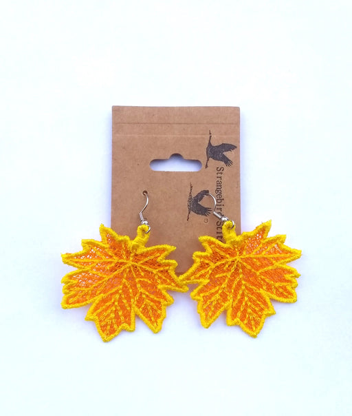 Maple Leaf Earrings - Orange maple leaves