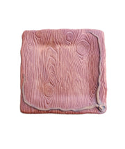 Square Stoneware Platter with Yew Bowl - Wood Pattern - platter