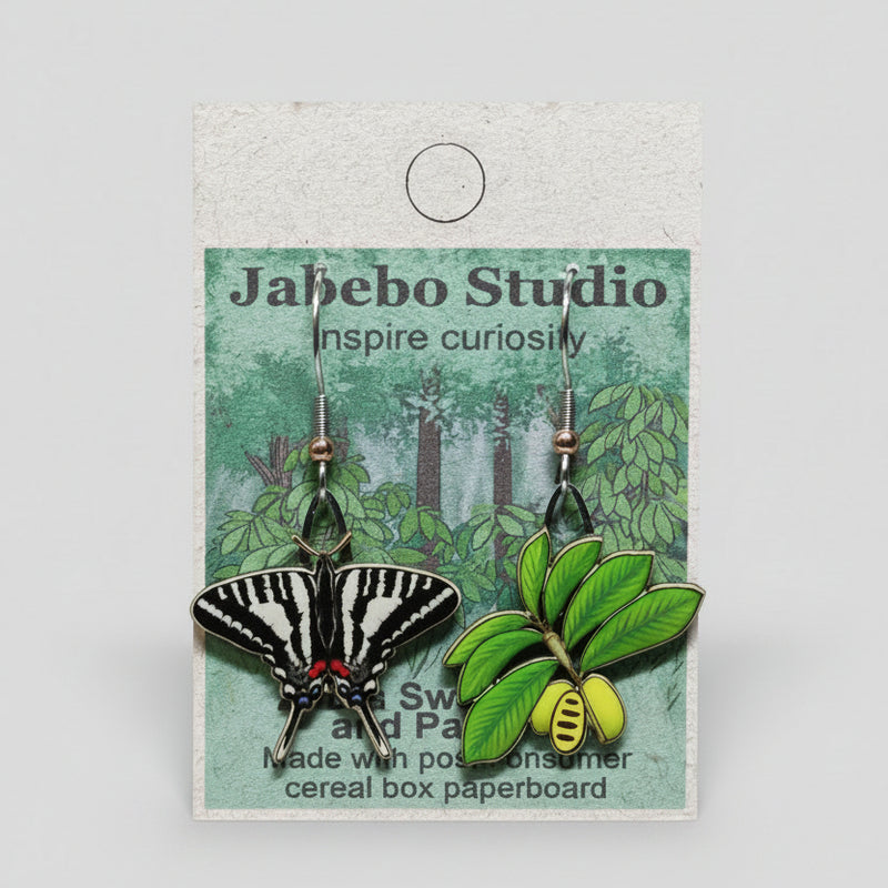zebra swallowtail earrings