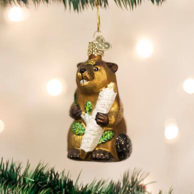 Eager Beaver Ornament on Tree