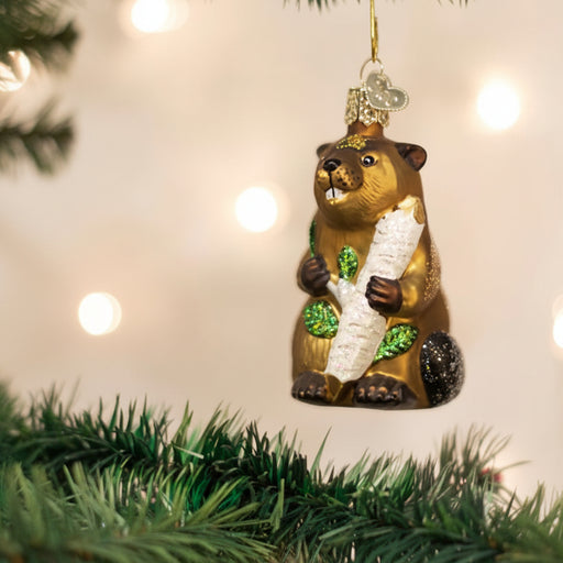 Eager Beaver Ornament on Tree