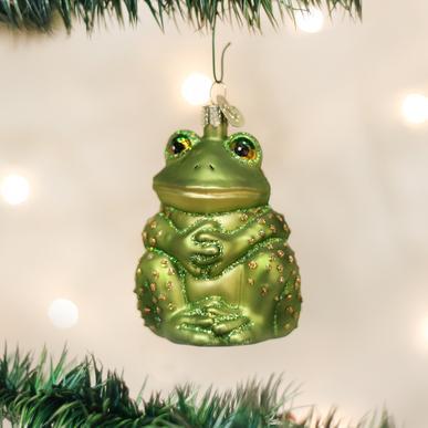 Sitting Frog Ornament on Tree