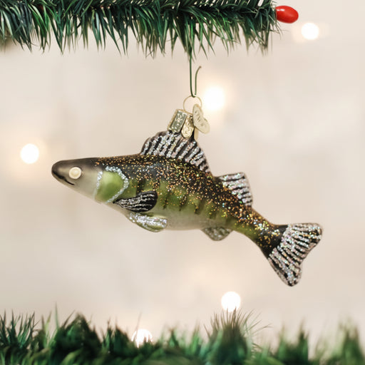 Walleye Ornament on Tree