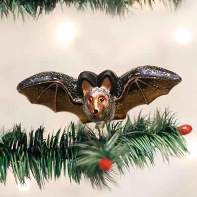 Clip-On Bat Ornament on Tree