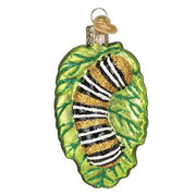 Fuzzy Caterpillar Ornament Top Side View