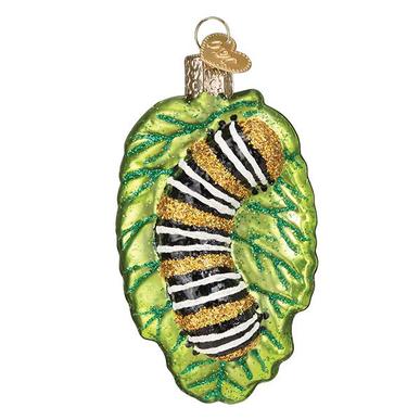 Fuzzy Caterpillar Ornament Top Side View