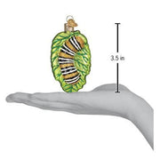 Fuzzy Caterpillar Ornament Hand for Scale