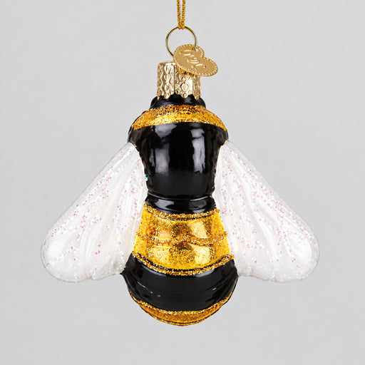 Glass bumblebee Christmas ornament