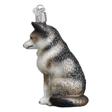 Sitting Wolf Ornament Left Side View