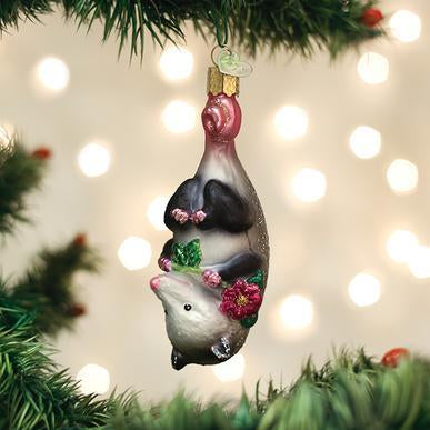 Blossom Opossum Glass Holiday Ornament - Thumbnail 3