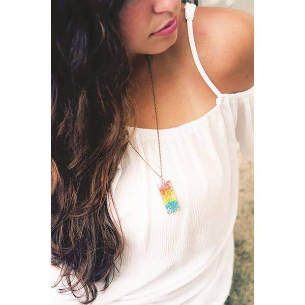 Rainbow Queen Anne's Lace Necklace 2