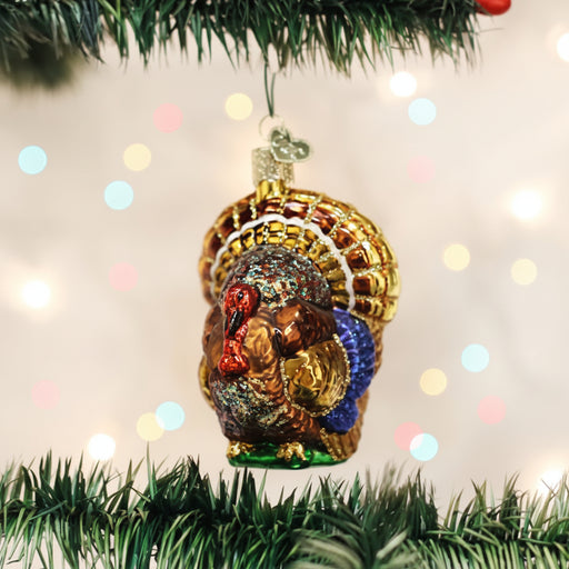 Tom Turkey Ornament on Tree