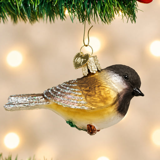 Black-Capped Chickadee on Tree Ornament