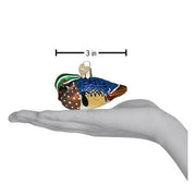 Wood Duck Ornament Hand for Scale