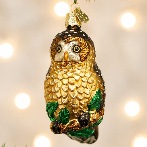 Spotted Owl Ornament On Tree