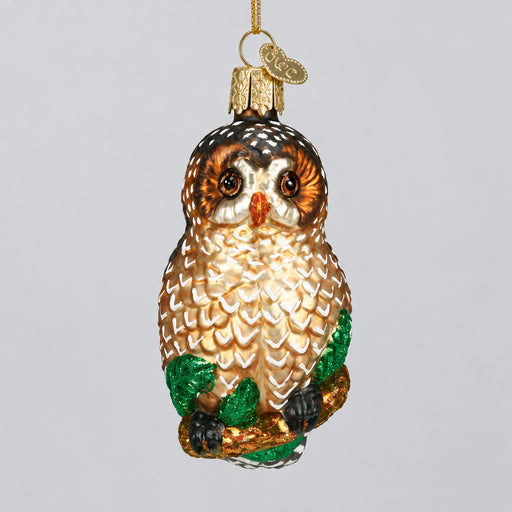 Spotted Owl Ornament Front Side View
