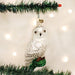 Great White Owl Ornament on Tree