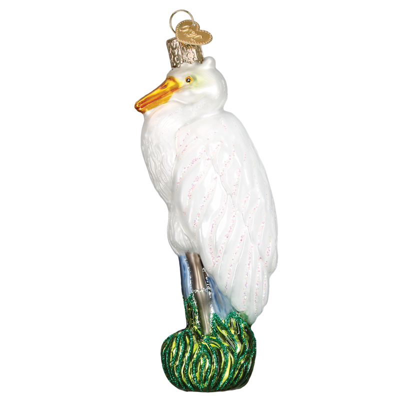 Great Egret Ornament Left Side View
