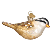 White Crowned Sparrow Ornament Right Side View