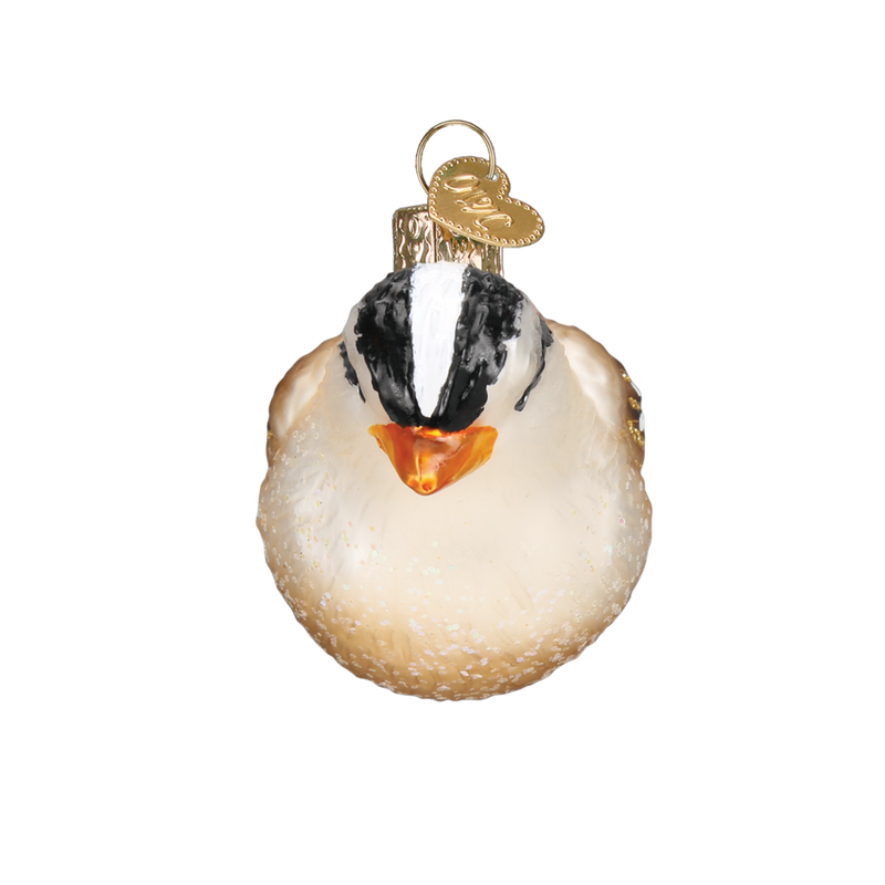 White Crowned Sparrow Ornament Front Side View